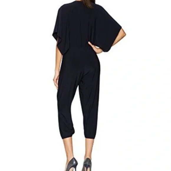 NORMA KAMALI Kulture Rectangle Jog jumpsuit kimono sleeve deep v-neck, size XS - Picture 11 of 13